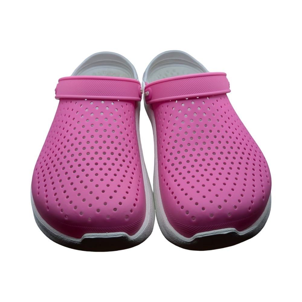 Crocs LiteRide Clogs Women's 8 Men's 6 Hot Pink Gray Comfort Shoes